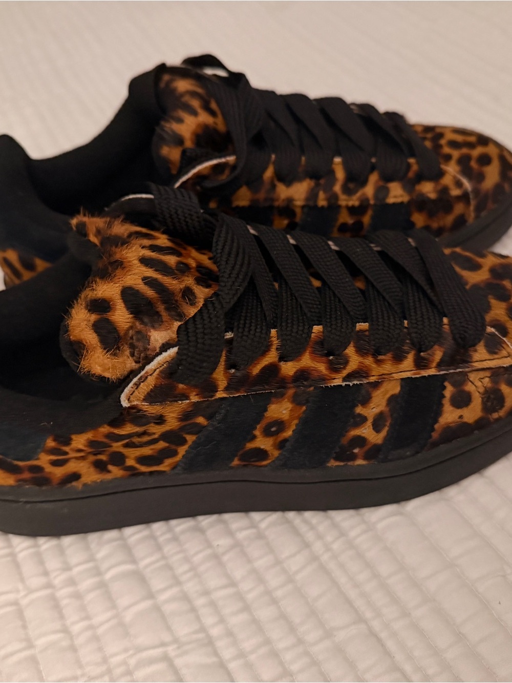 adidas Leopard Print Sneakers in Brown and Black